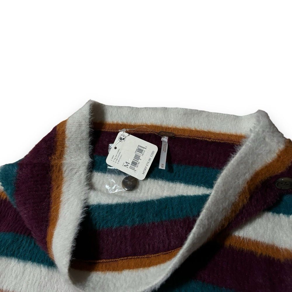NWT Free People Ciara Fig Jam Striped Fuzzy Mini Skirt Size Medium 14.5 x 17 - Picture 3 of 6